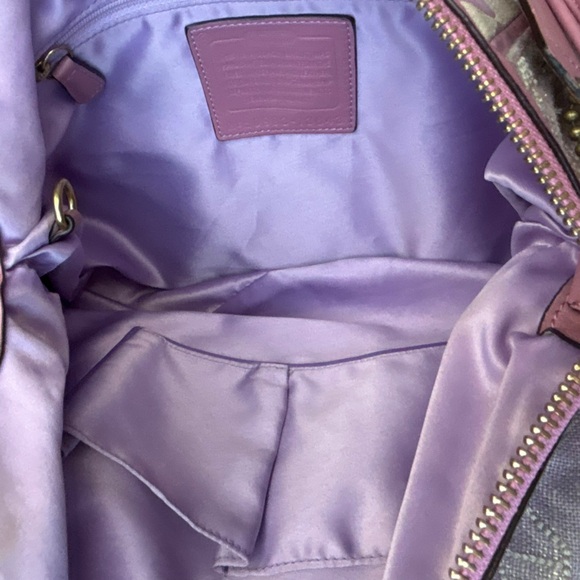 Coach Large Shoulderbag Patchwork-Purple w/Gold Hardware Charm/Tassel/Logo - Picture 11 of 11